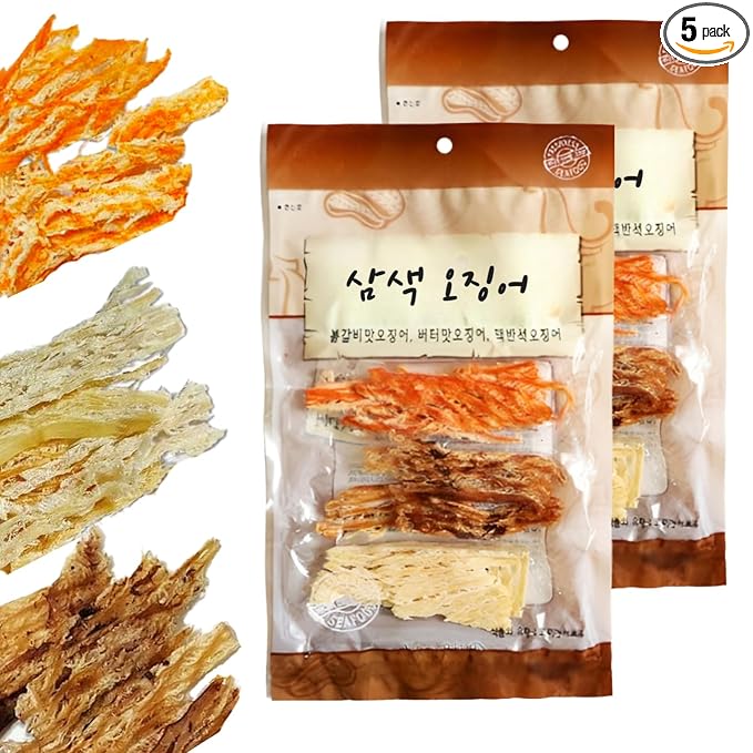 OKUNA - Korean dried squid - Soft and chewy texture squid (Spicy, Butter, Roasted) (Mix - 2 pack)